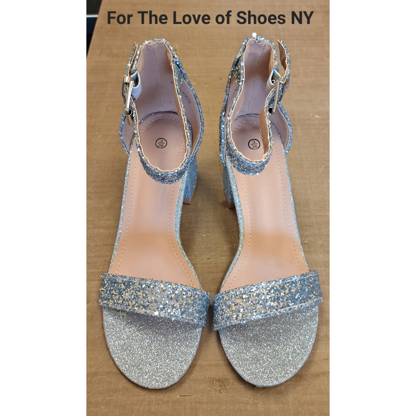 Miley Silver Glitter Sparkle 2" Block Heel