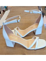 Edna  White Strappy 2" Block Heel