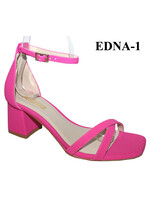 Edna Hot Pink Strappy 2" Block Heel Ladies