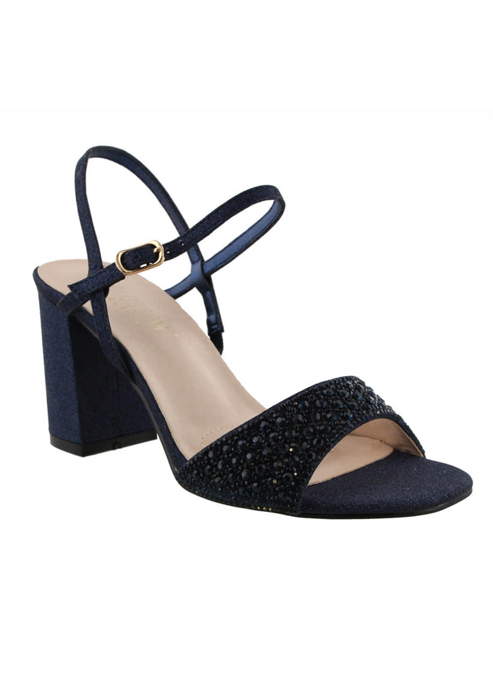 Blossom Benna Navy Sparkle 3" Block Heel  by Blossom