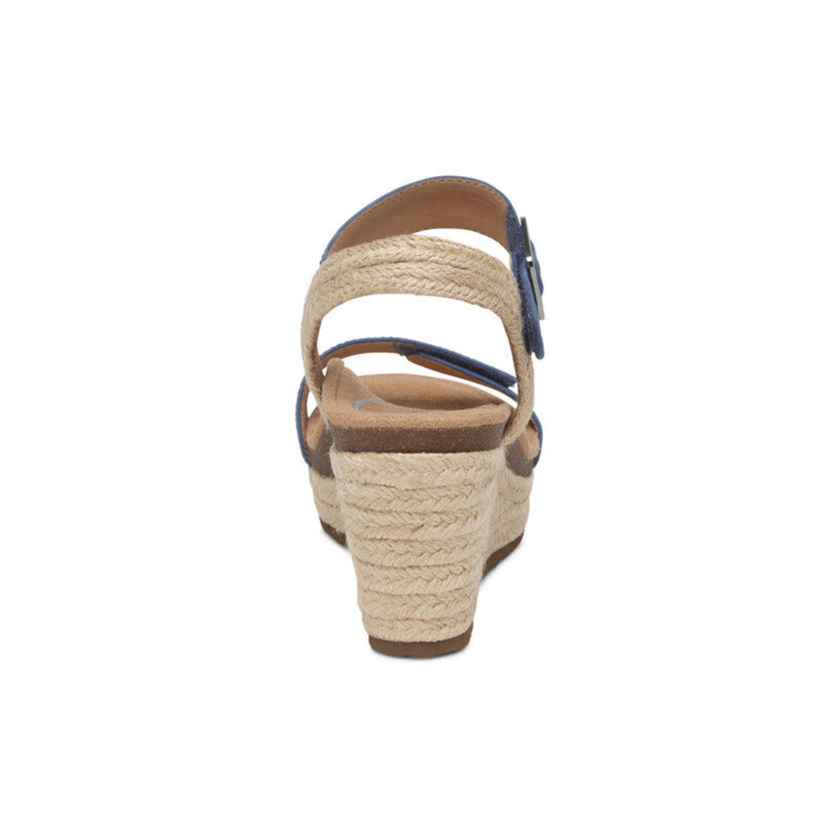 Aetrex Sydney Quarter Strap Adjustable Espadrille in Blue Suede by Aetrex