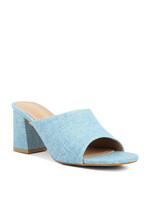 Addie 3" Block Heel Slide in Denim Heel