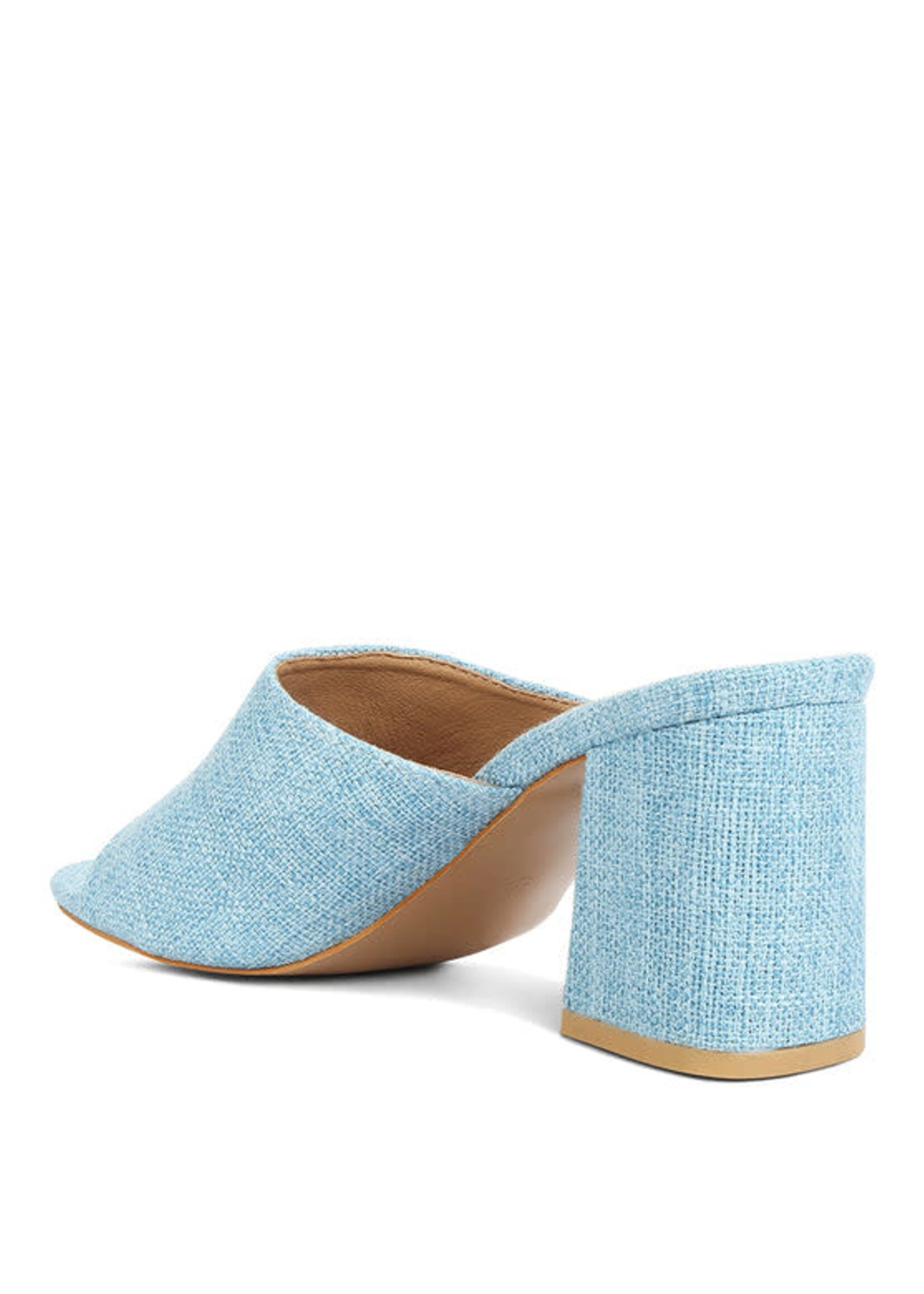 Addie 3" Block Heel Slide in Denim