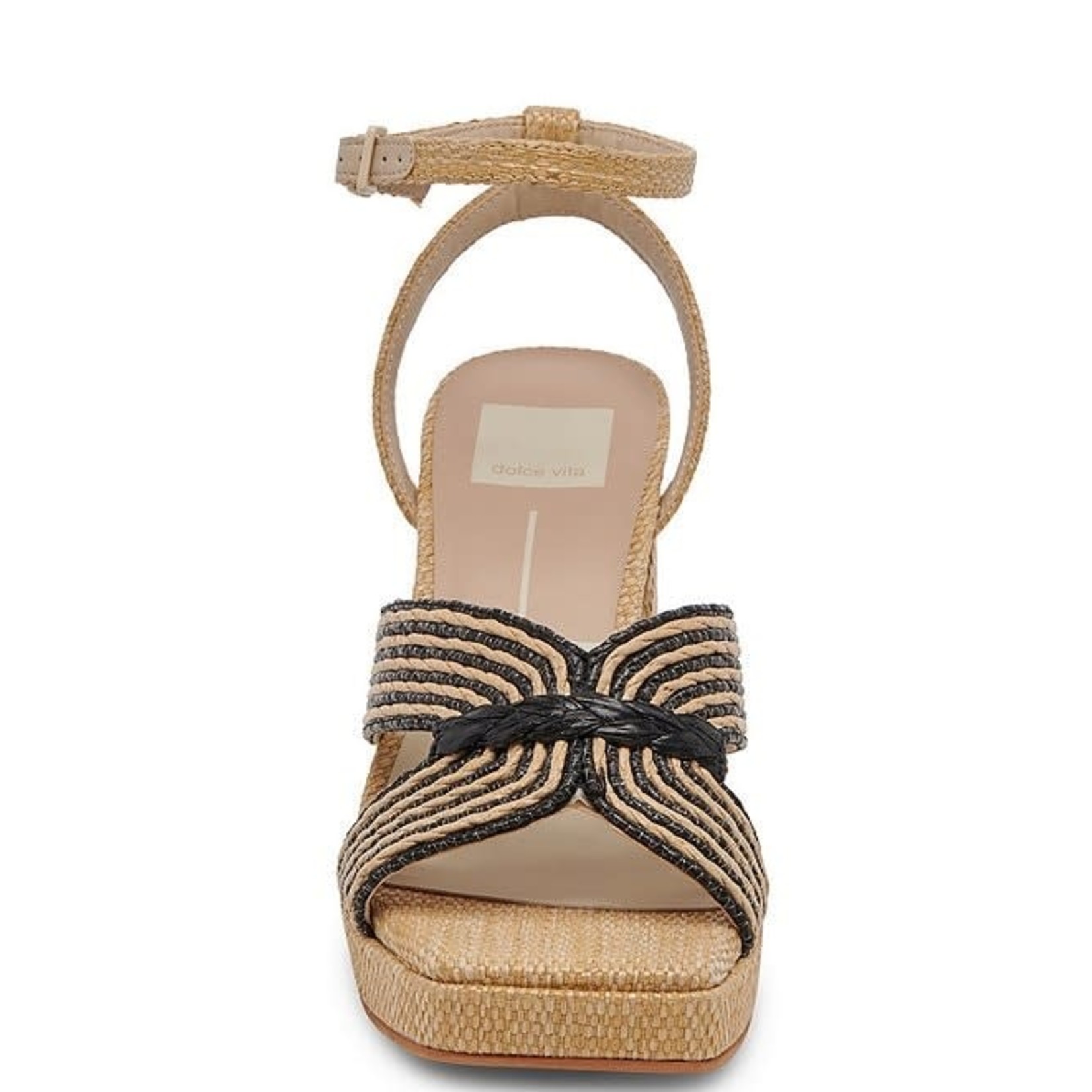 Dolce Vita Aries Raffia Black and Natural Sandal by Dolce Vita