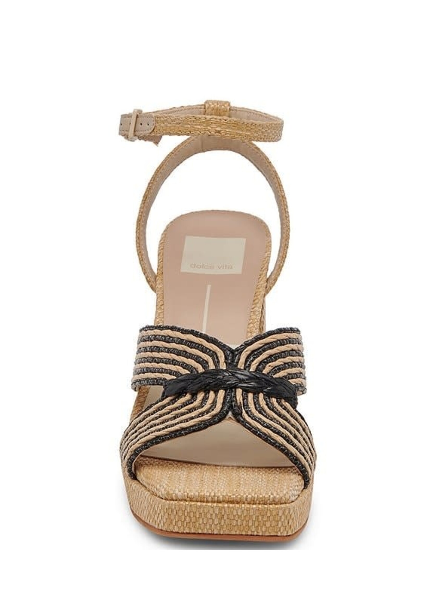 Dolce Vita Aries Raffia Black and Natural Sandal by Dolce Vita