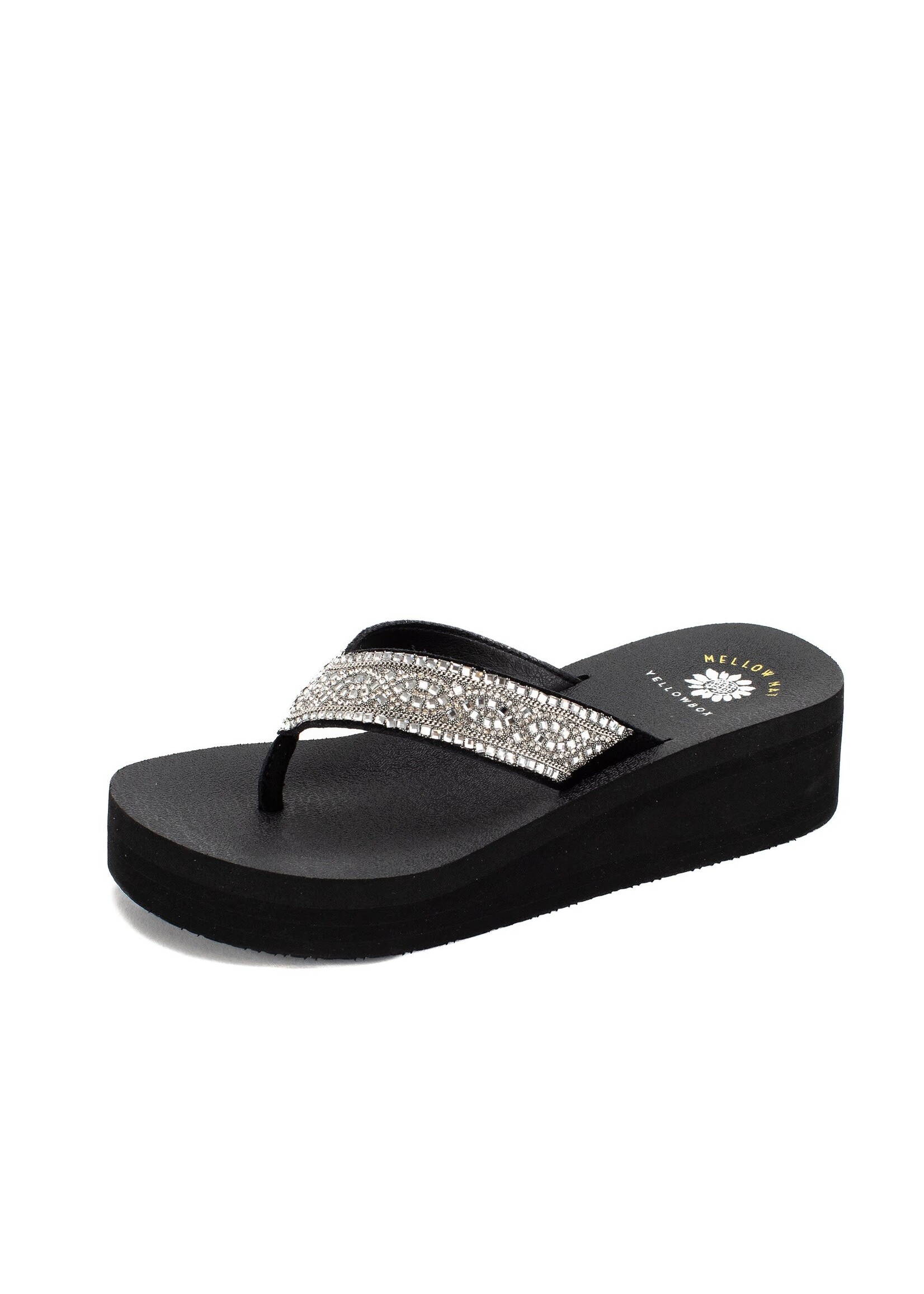 Pixel Flatform Flip Flop Clear Black by Yellowbox - For The Love