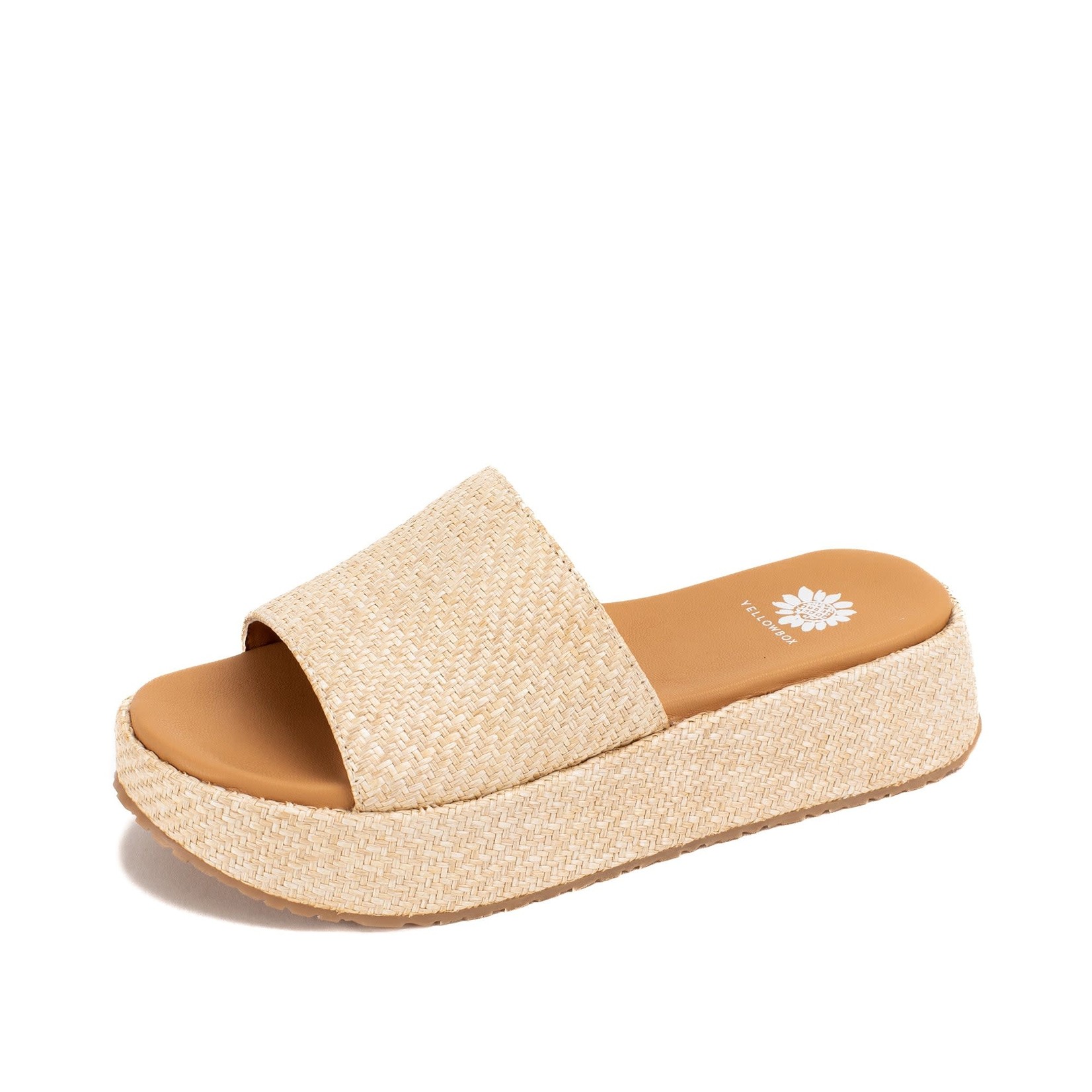 Yellow Box Shoes Aldine Slide in Natural by Yellow Box