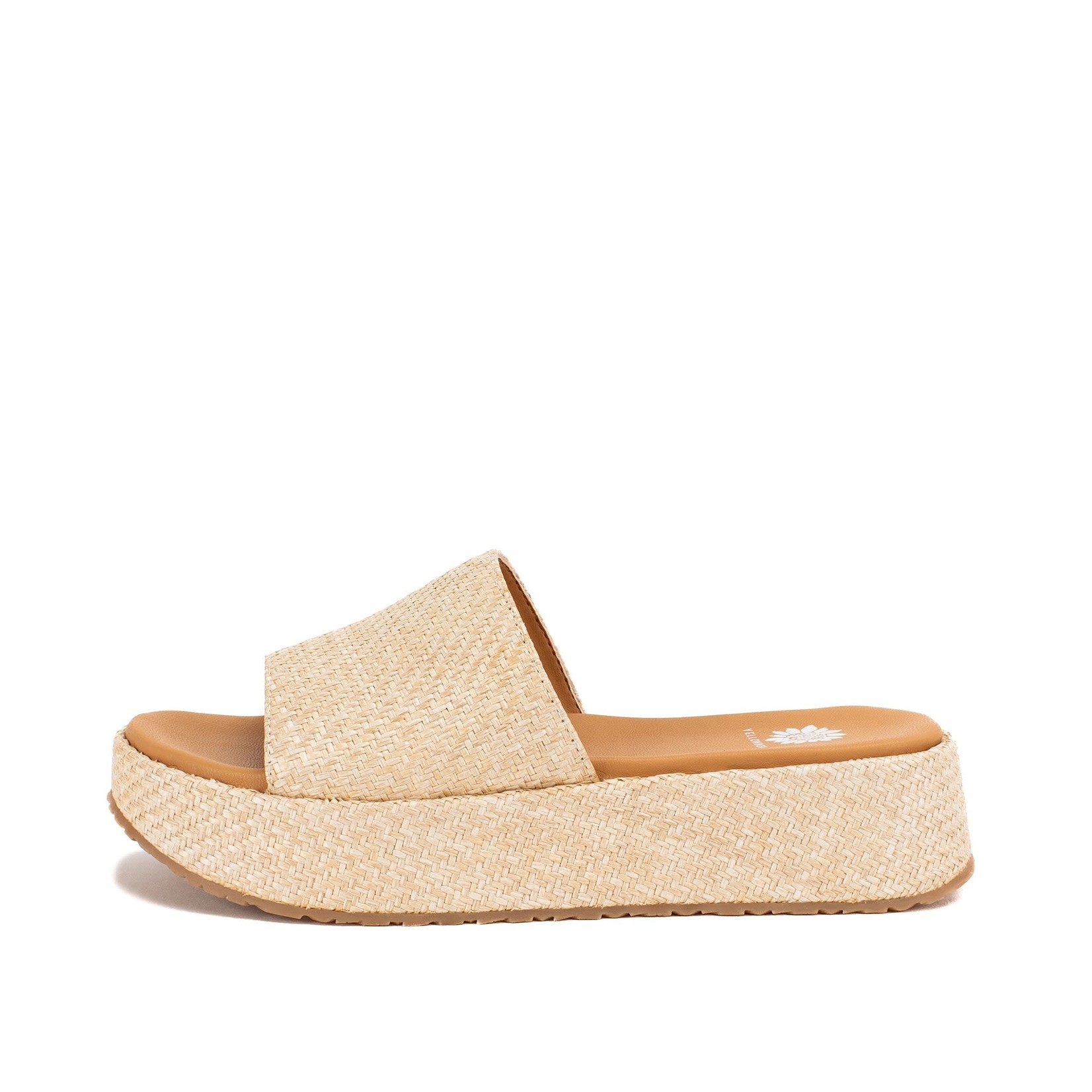 Yellow Box Shoes Aldine Slide in Natural by Yellow Box