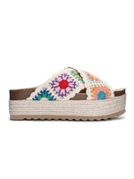 Chinese Laundry Plays in Natural Crochet Slides by Chinese Laundry Final Sale Blowout