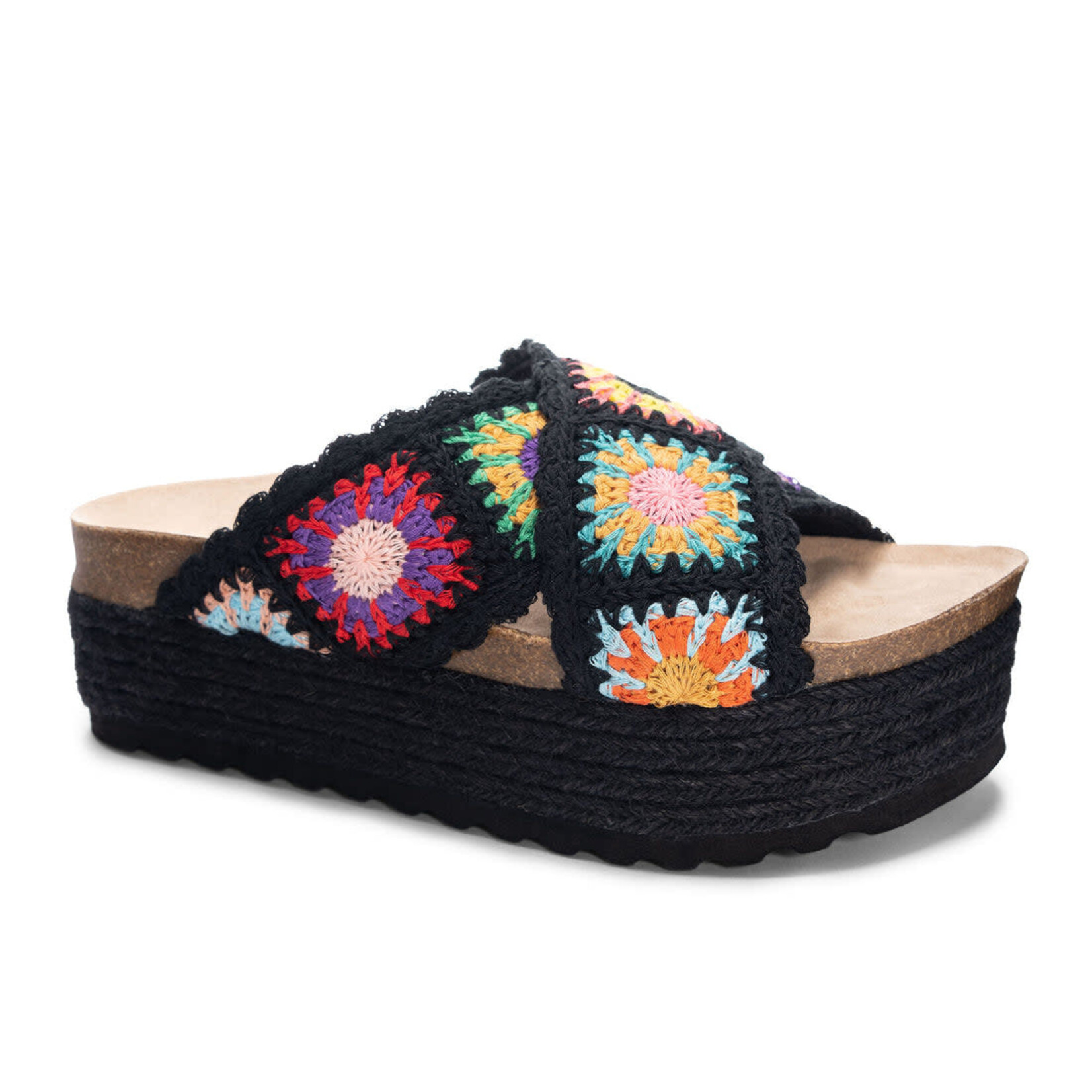 Chinese Laundry Plays in Black Crochet Slides by Chinese Laundry