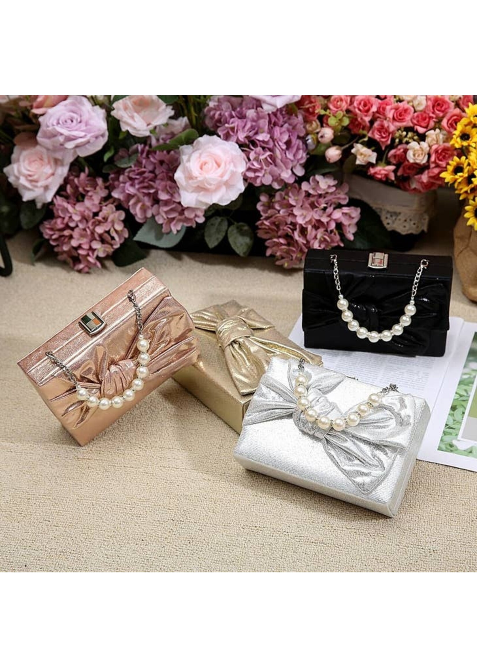 Big Bow Clutch with Optional Pearl Strap