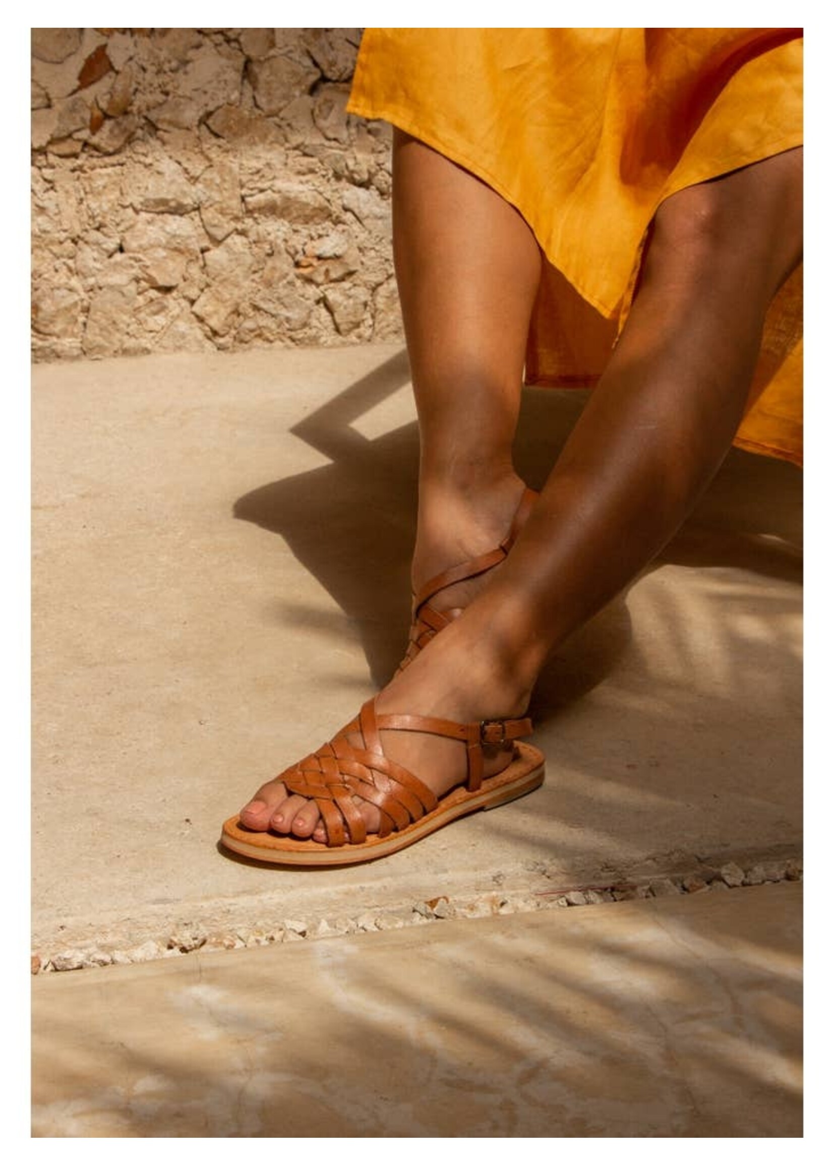 Mexas Taco Leather Bottom Brown Leather Sandal  by Mexas Blowout Final Sale