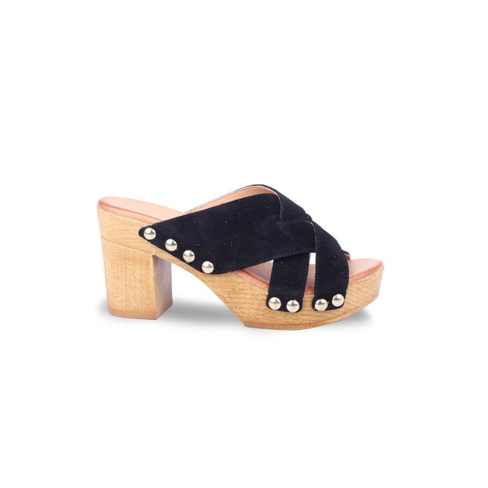 Marila Shoes Dalma Black Suede Clog Platform by Marila  Blowout