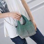 Crystal Grab Handle Bag in Green Graduated Tones
