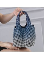 Crystal Grab Handle Bag in Blue Graduated Tones