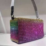 Rainbow Crystal Soft Clutch Bag