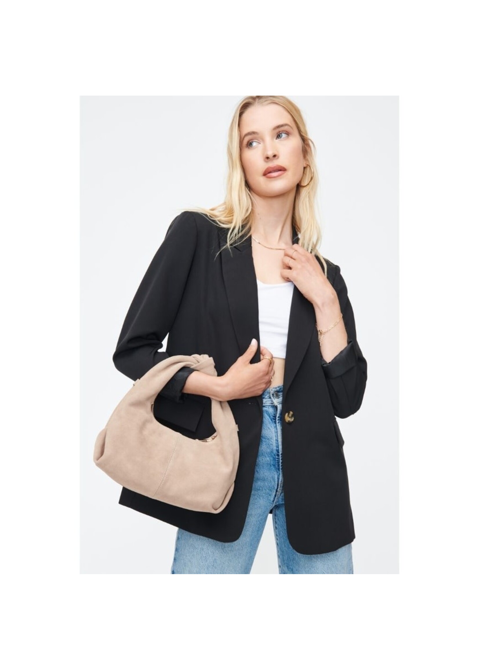 Moda Luxe Grace Suede Shoulder Ba