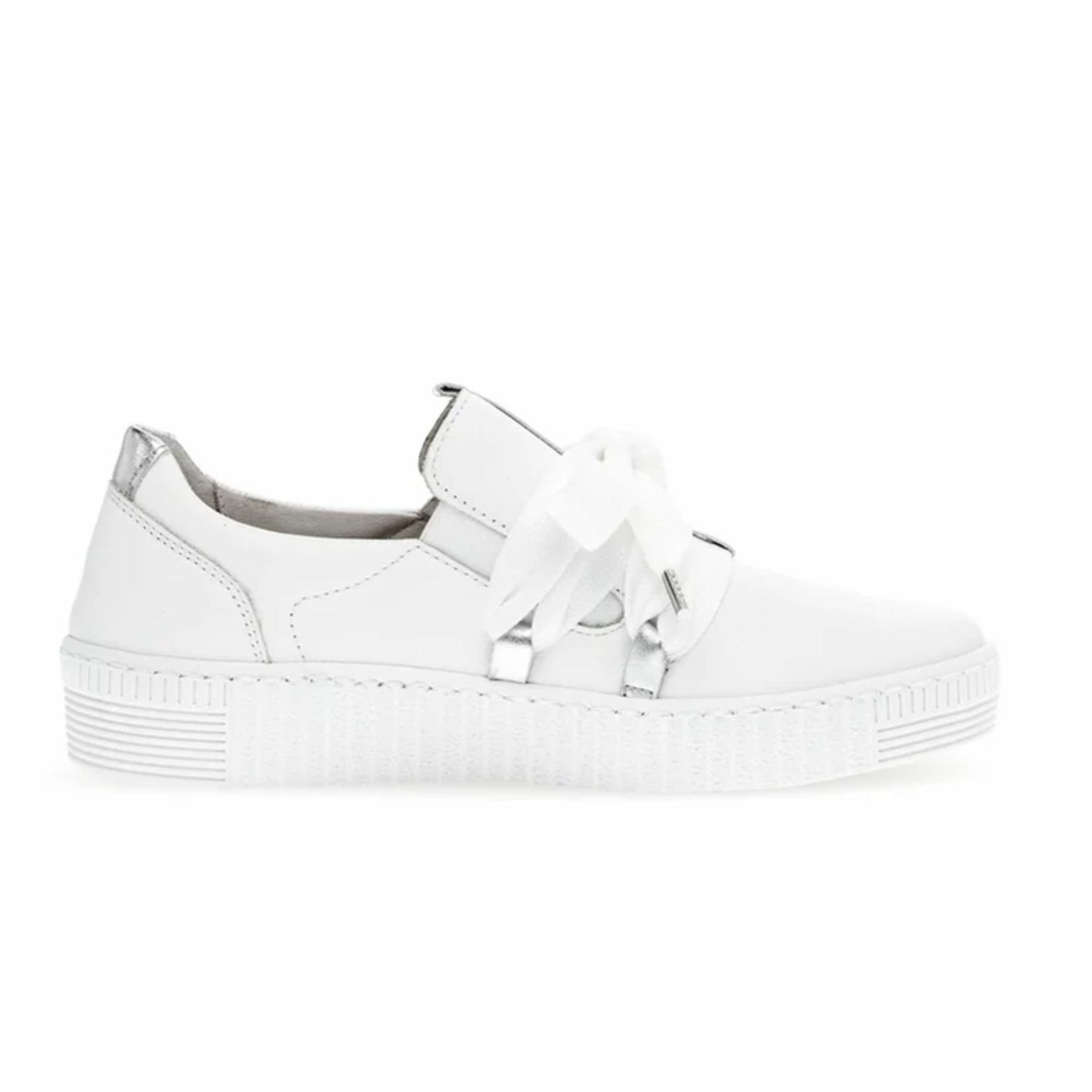 Gabor Bow Sneaker in White Leather 03.333-21 by Gabor
