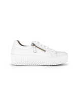 Gabor Double Zip Platform Sneakers in White Leather by Gabor 23.200.21