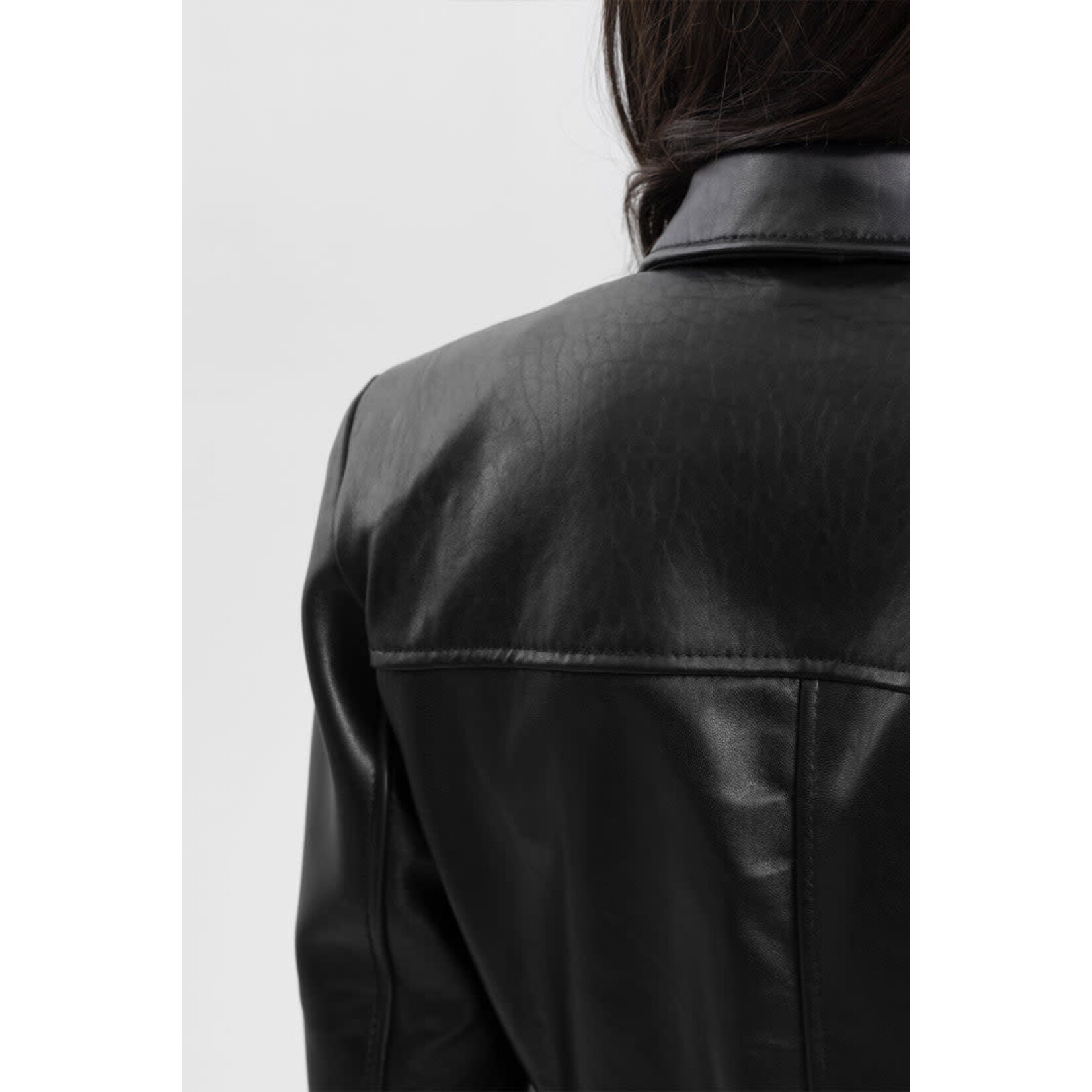 Whet Blu Janely Womens Black Leather Belted Jacket