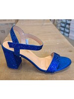 Blossom Anna Royal Blue Shimmer 3" Block Heel  by Blossom