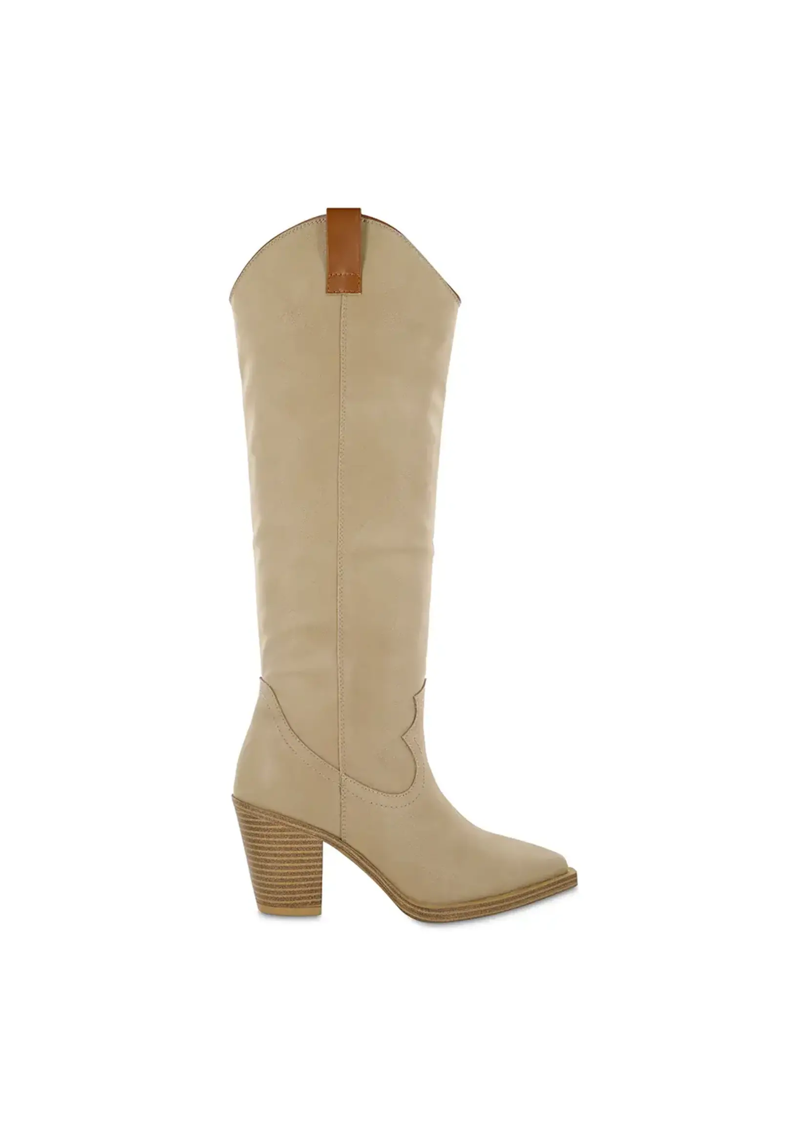 Mia Shoes Archer Western Knee High Boot in Stone by MIA