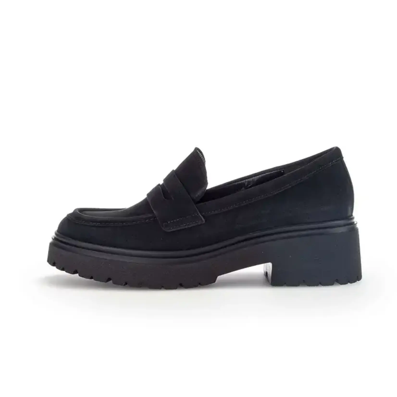 Gabor Chunky Black Nubuck Loafer By Gabor 35.233.17 50% Off