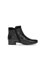 Gabor Black Leather Double Zip Ankle Comfort Boot by Gabor 32.718.57 H width  25% Off