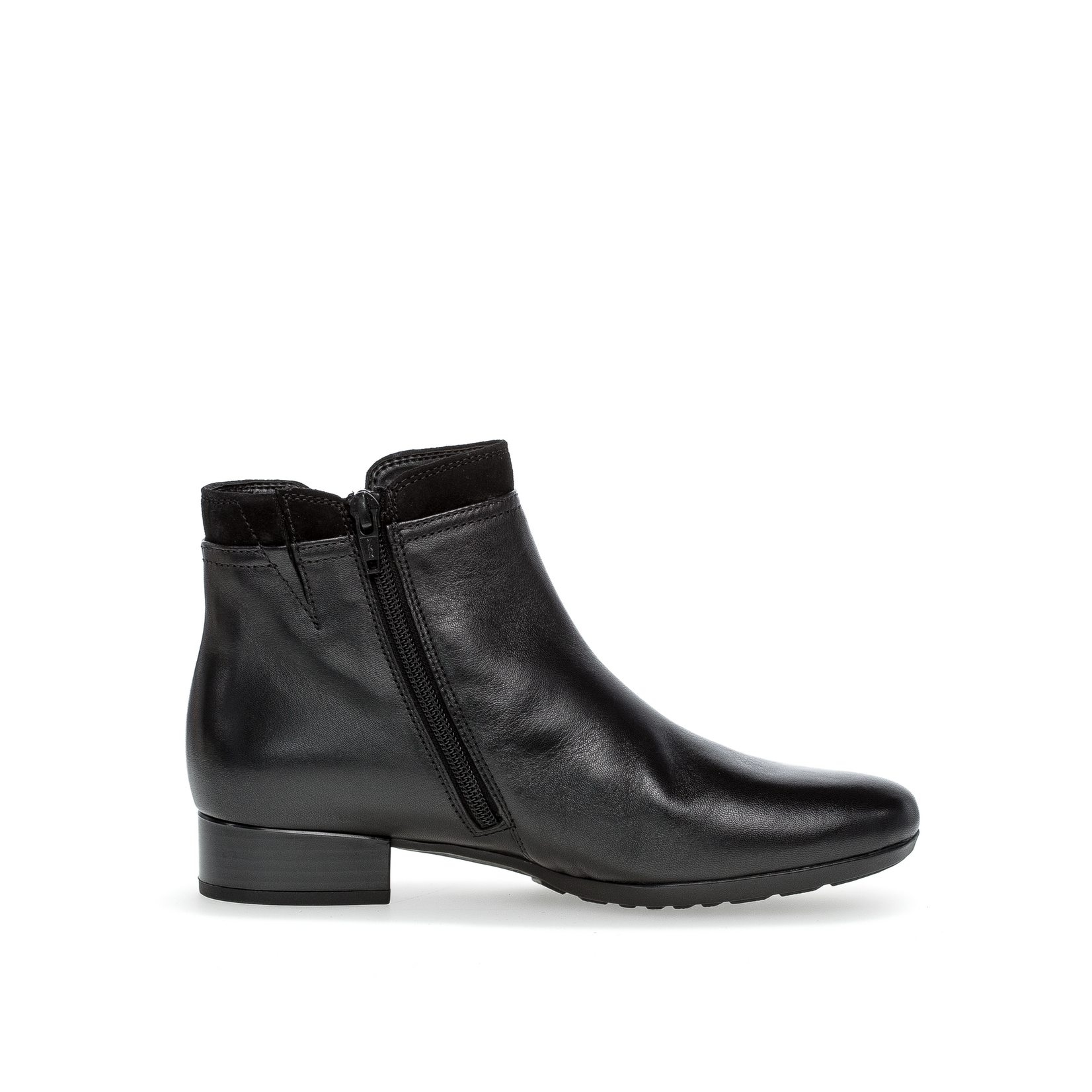 Gabor Black Leather Double Zip Ankle Comfort Boot by Gabor 32.718.57