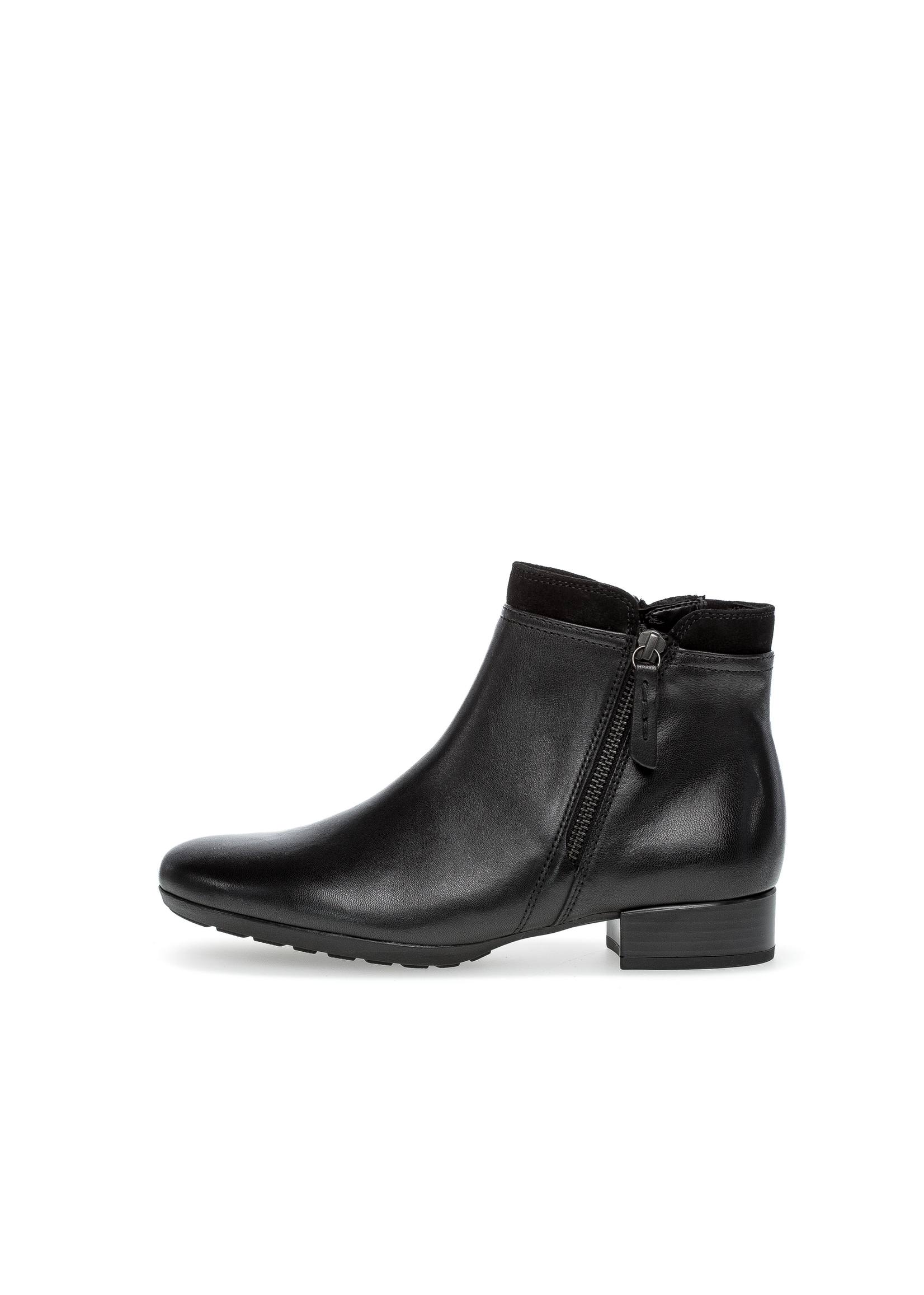 Gabor Black Leather Double Zip Ankle Comfort Boot by Gabor 32.718.57