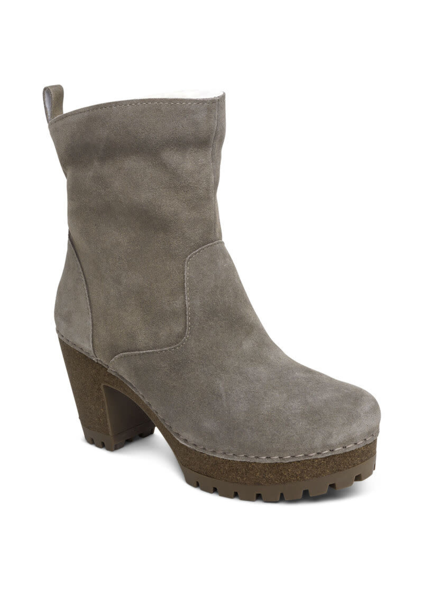 Aetrex Scarlett Boots in Mushroom Suede by Aetrex Water Resistant