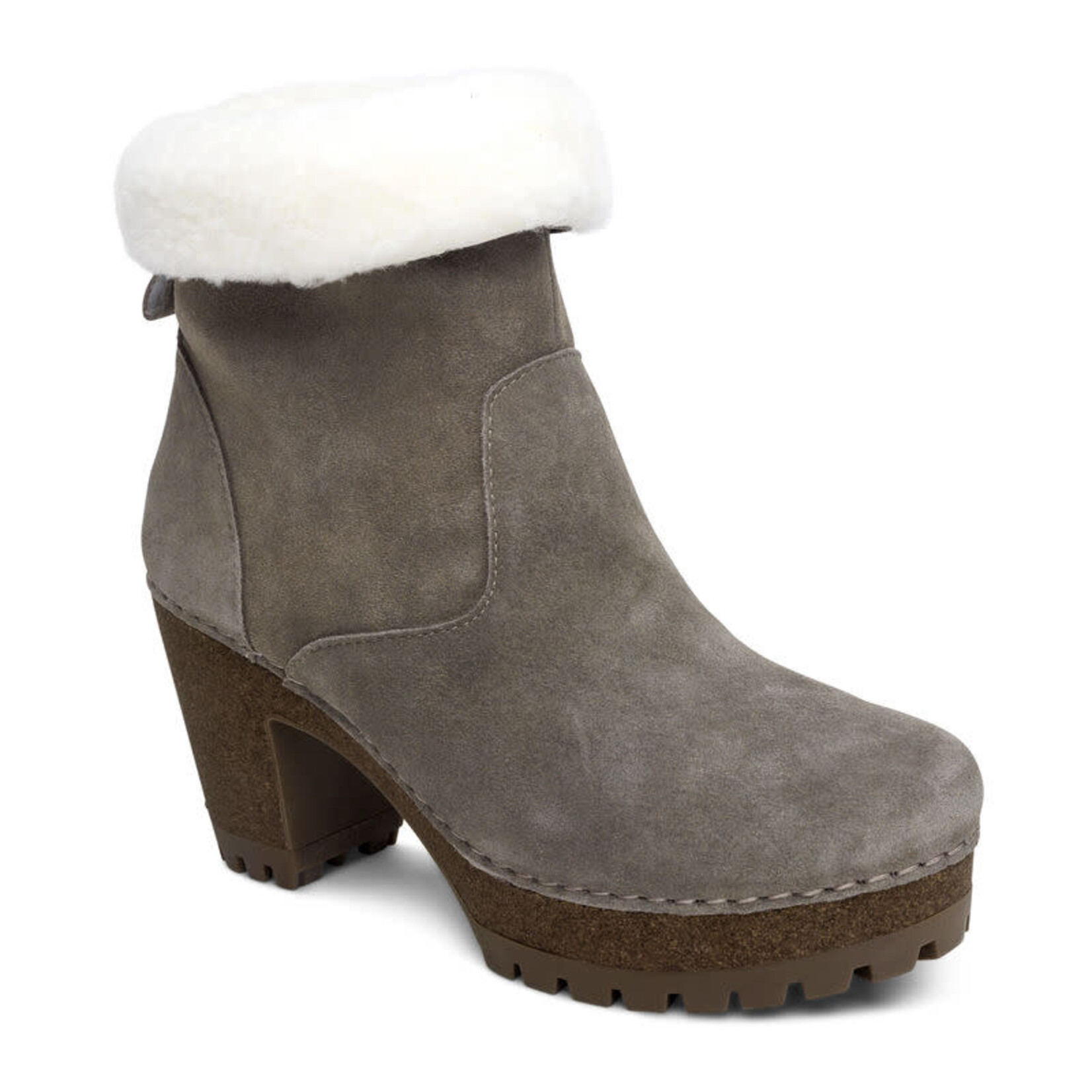 Aetrex Scarlett Boots in Mushroom Suede by Aetrex Water Resistant