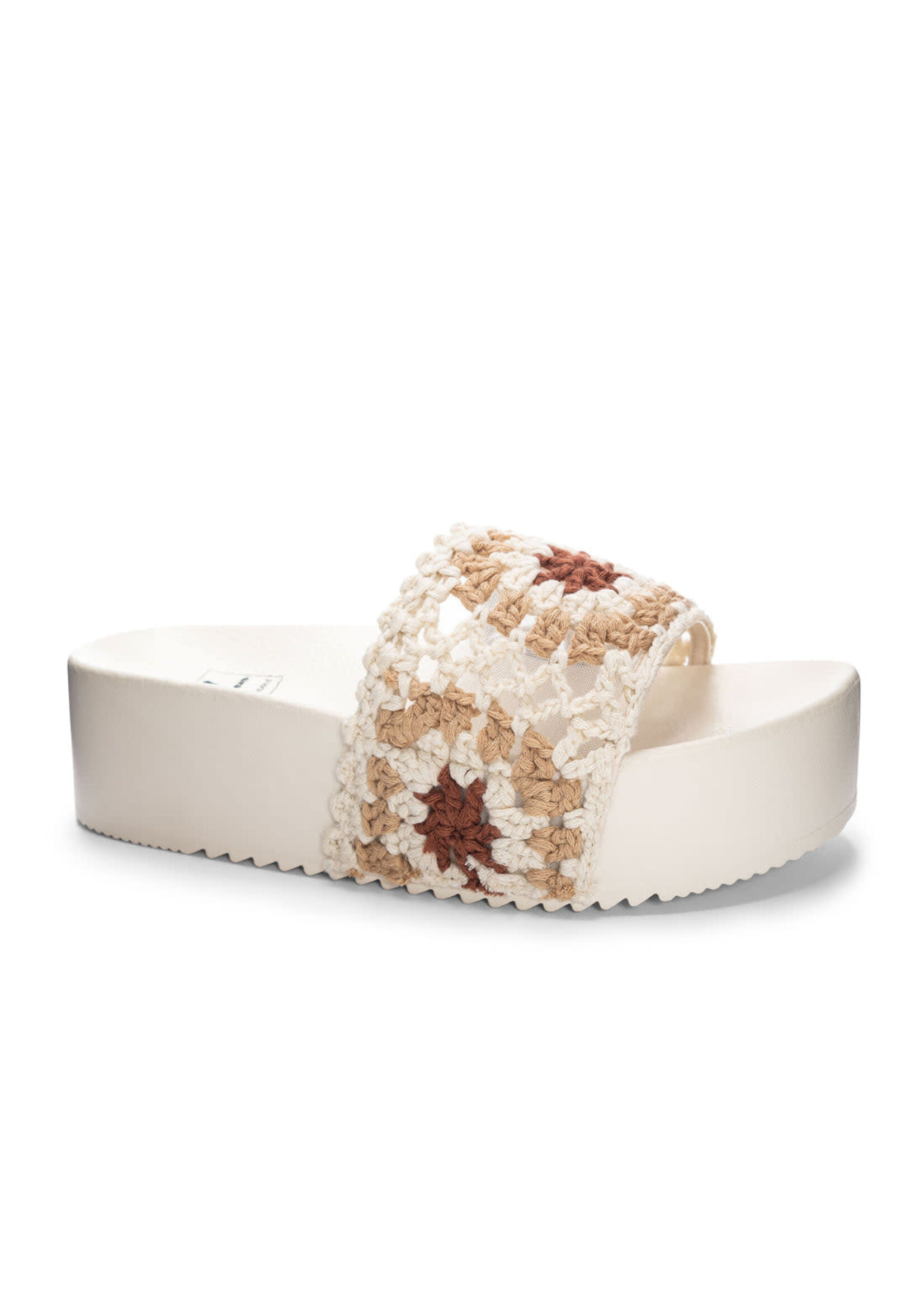 Dirty Laundry Worble Crochet Slide in Cream by Dirty Laundry