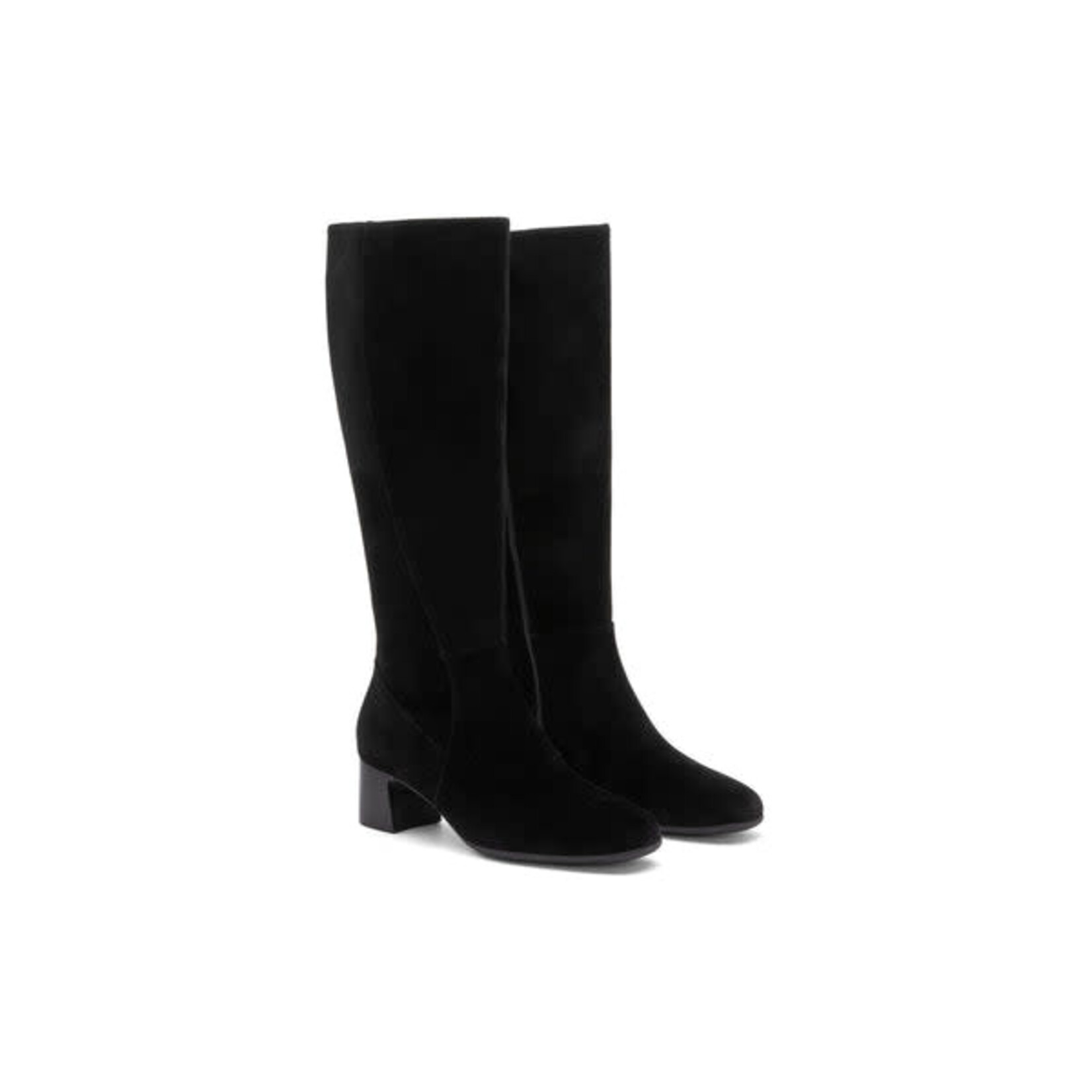 ABEO Avenue Tall Black Suede Boots 2" Heel by ABEO