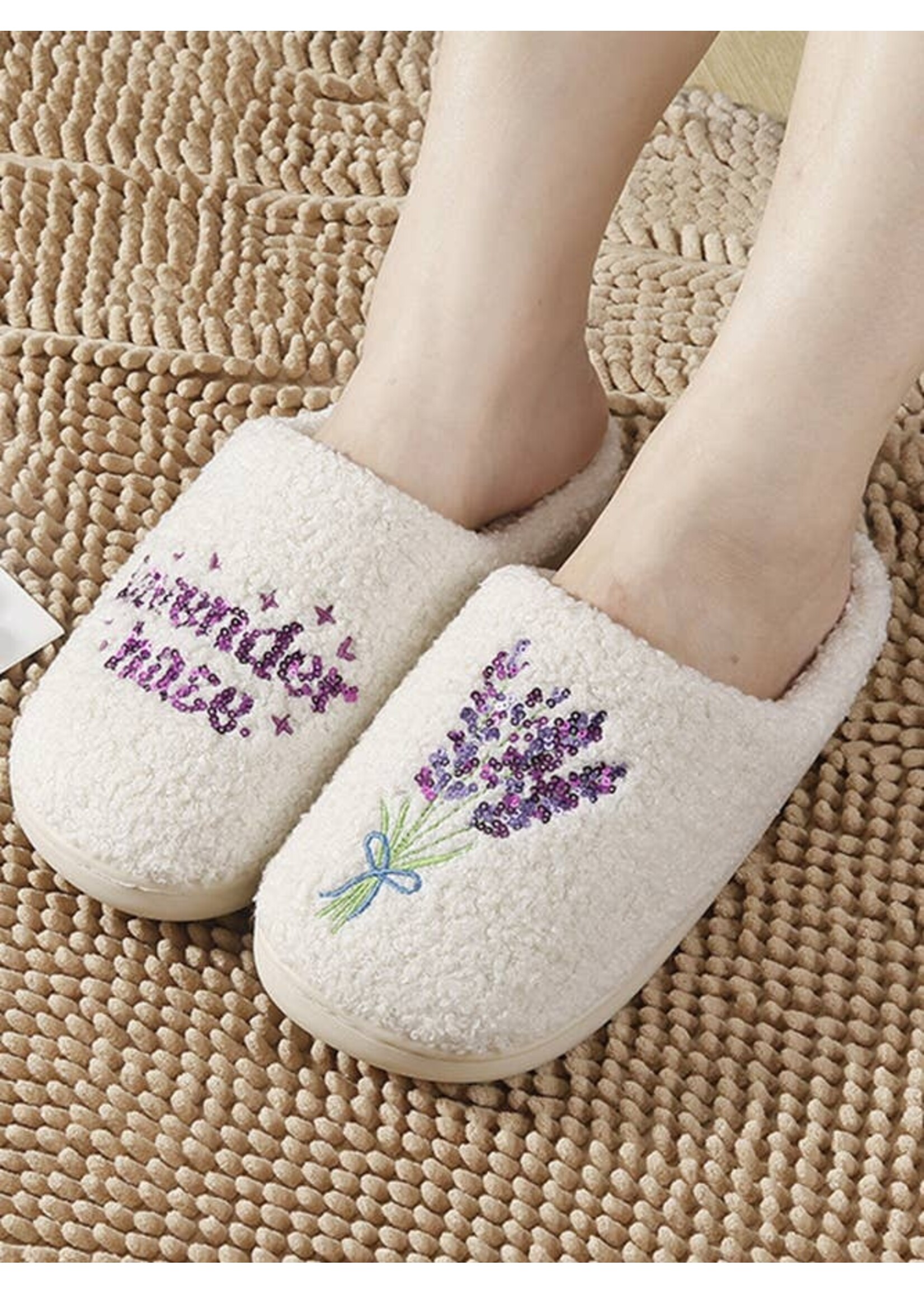 Lavender Haze Fleece Slippers Taylor Swiftie - For The Love of Shoes NY