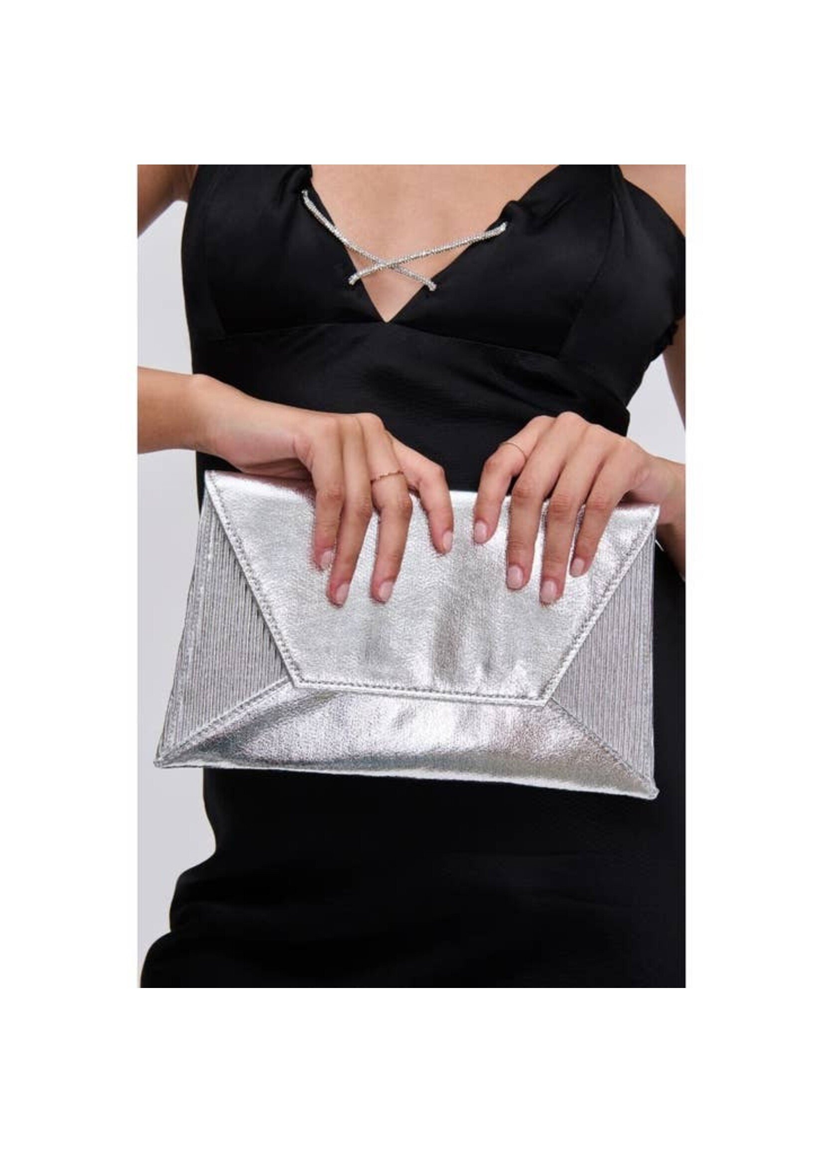 Urban Expressions Cora Silver Clutch by Urban Expressions