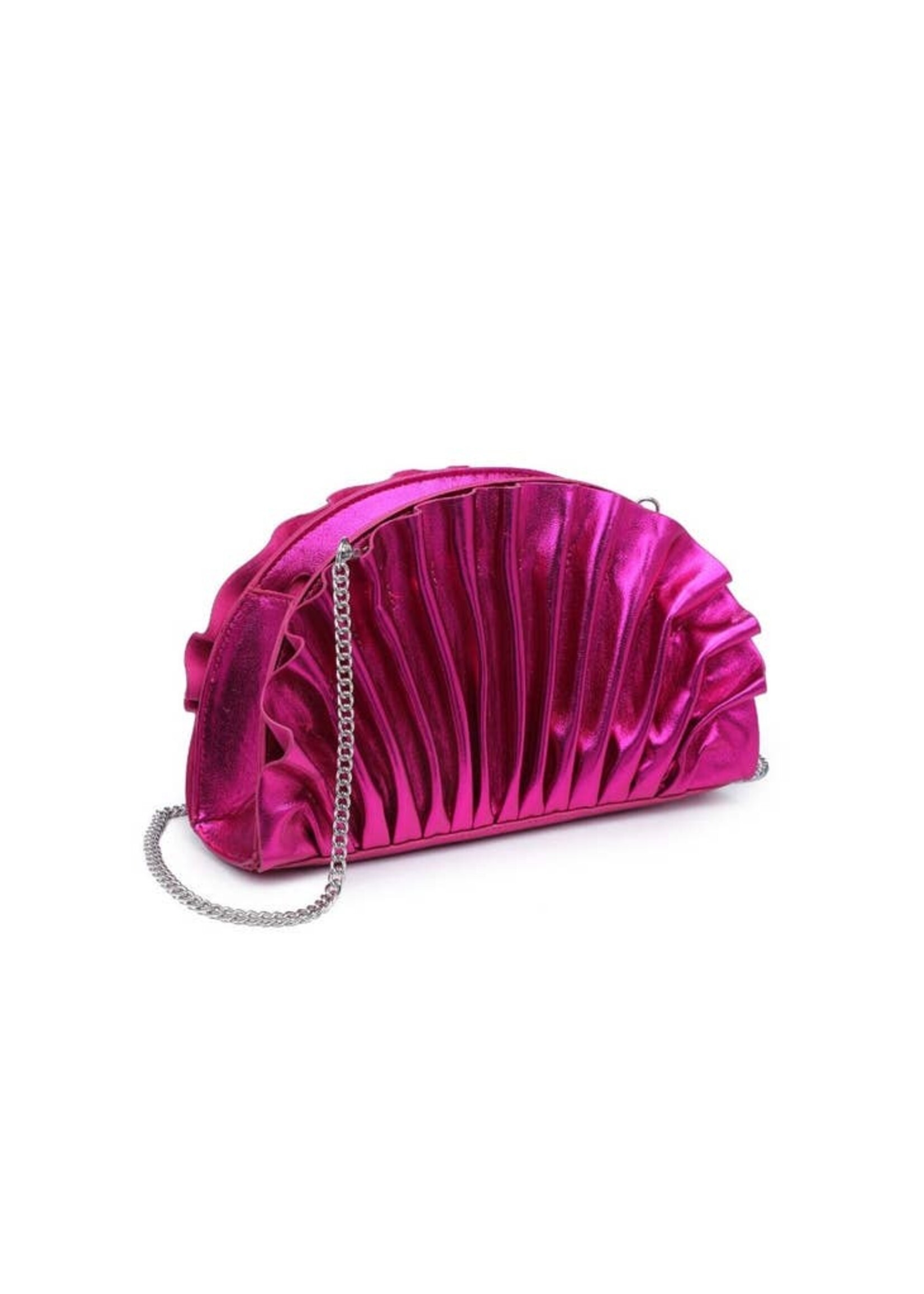 Urban Expressions Ariel Pleated Hot Pink Evening Clutch