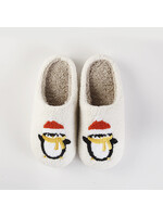 Penguin Santa Hat  Holiday Christmas Slippers
