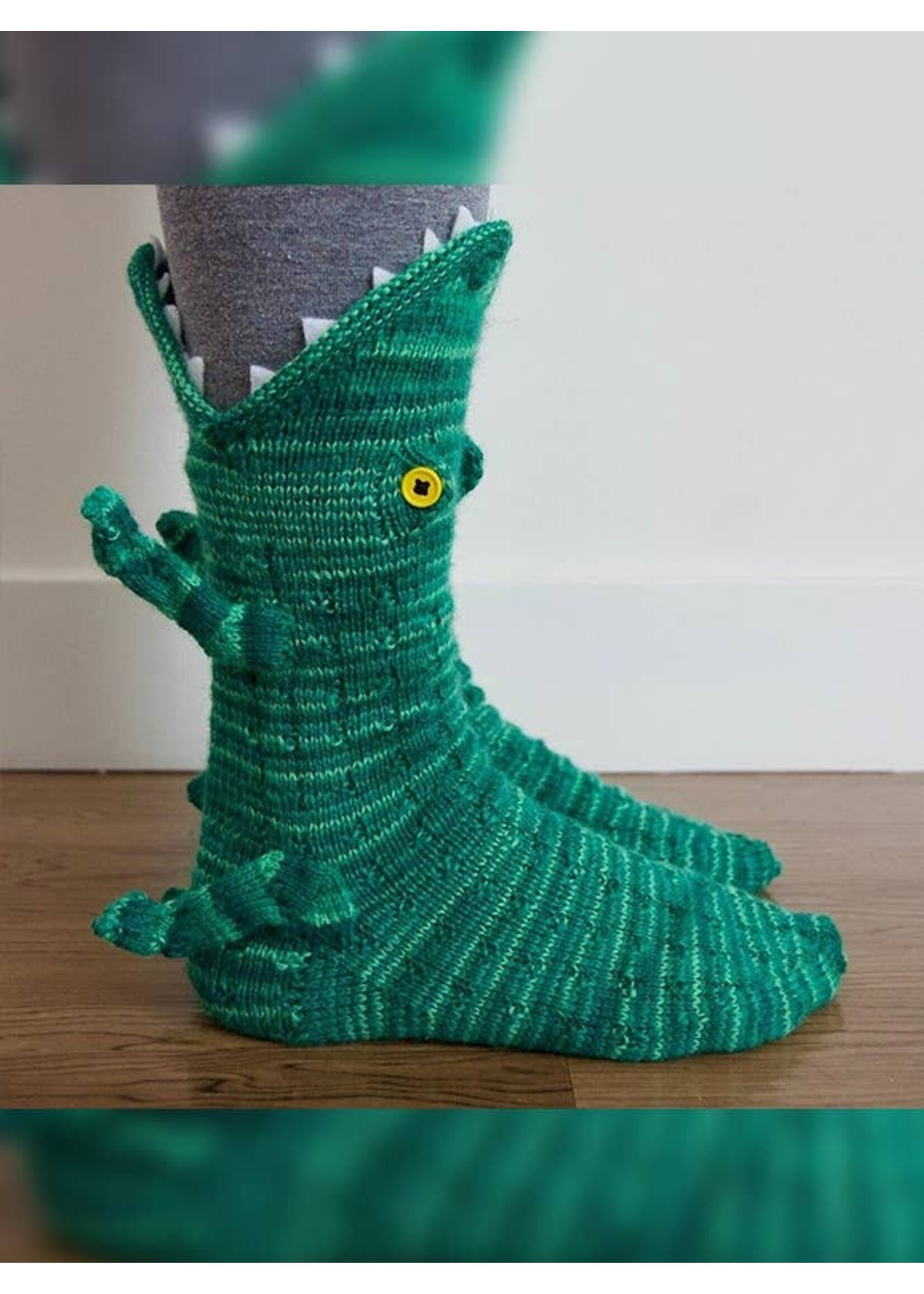 Kids Crocodile Socks Green One Size