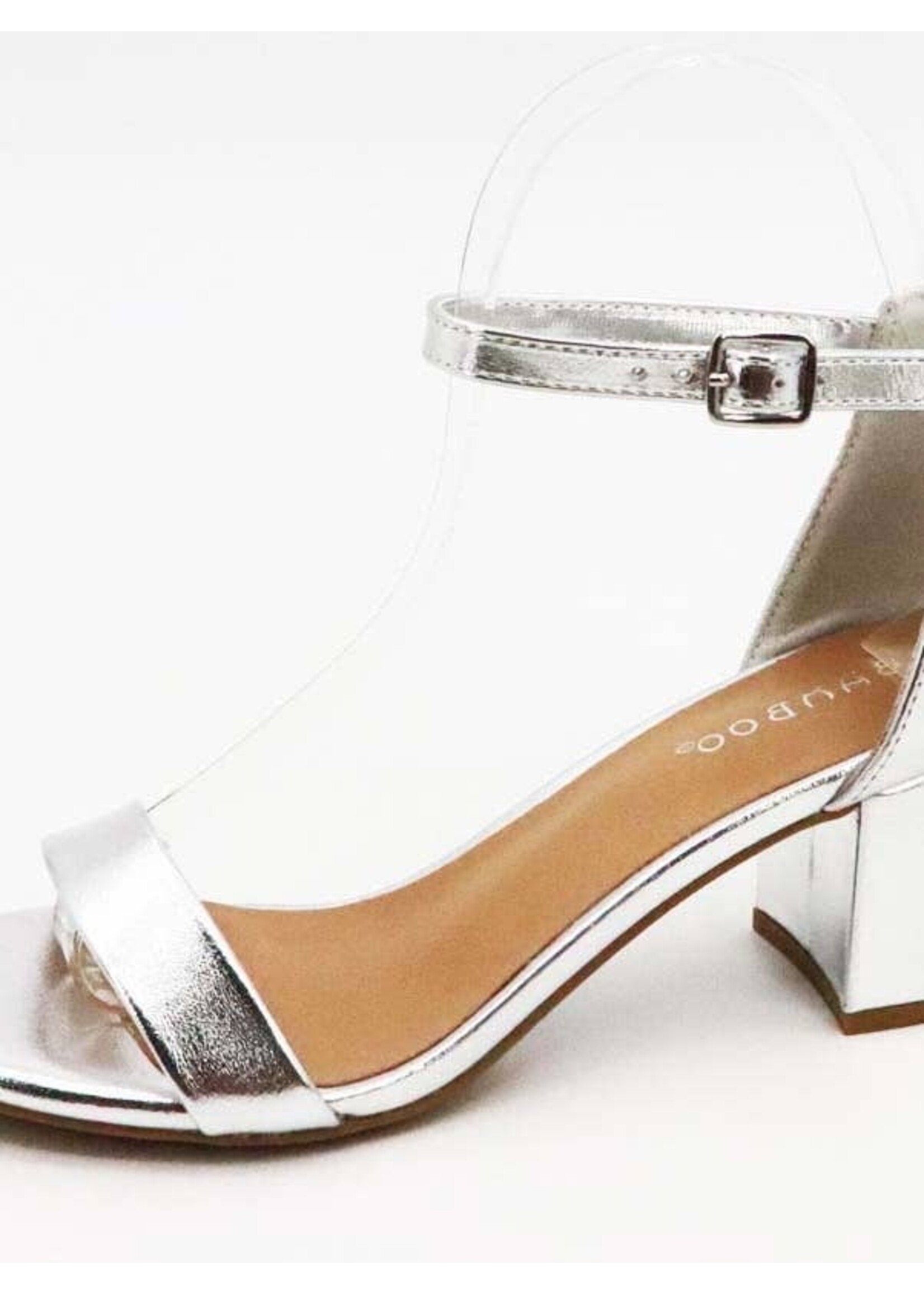 Bamboo Headline Metallic Silver 2.5" Block Heel by Bamboo