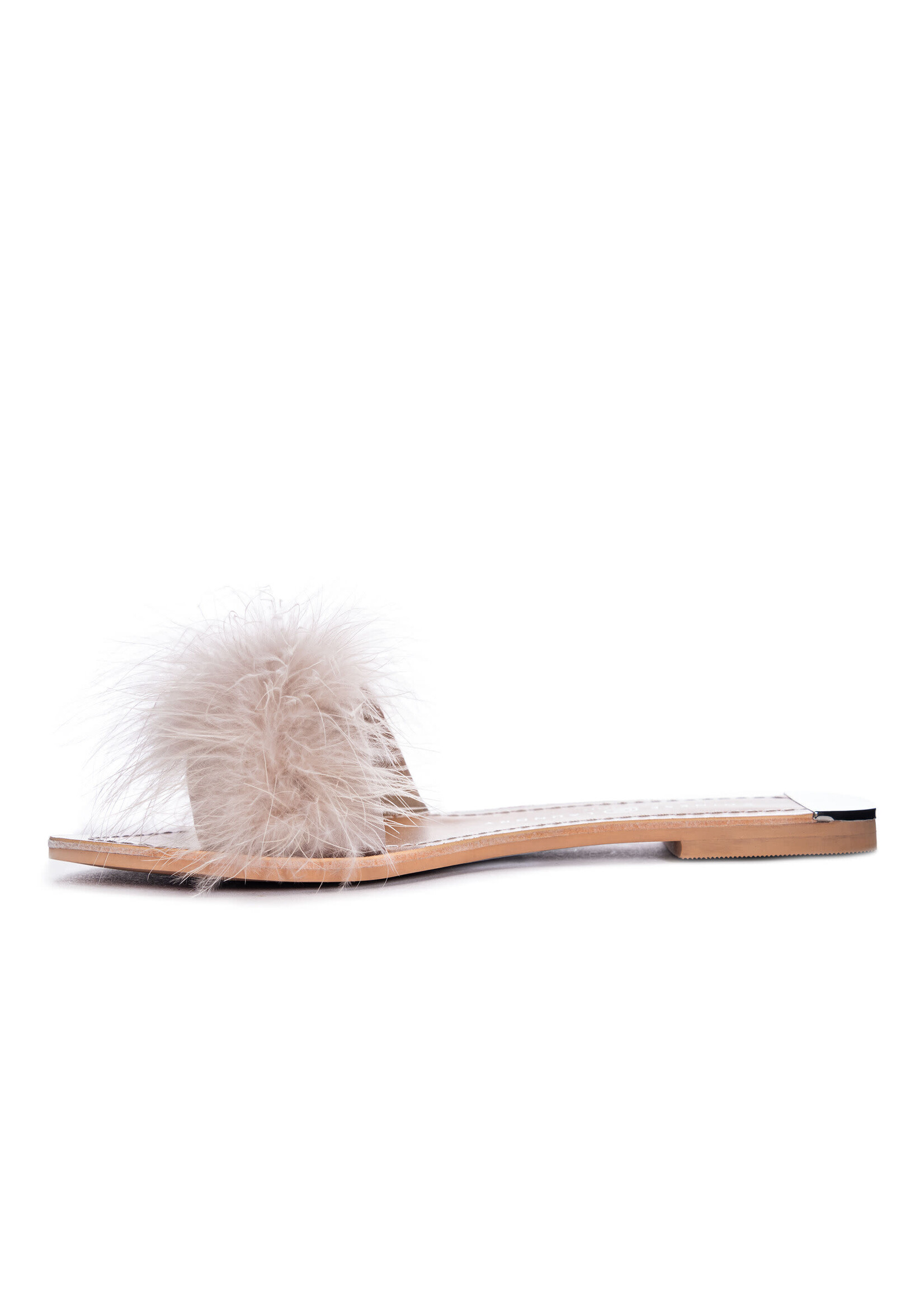 Chinese Laundry Zoey Taupe Marabou Feathers