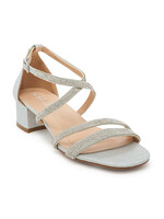 Hazel Evening Sandal in Silver Iridescent Shimmer  1.5" Heel