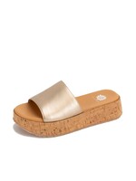 Yellow Box Shoes Anatto Flatform Slide in Gold by Yellow Box