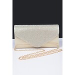 Shimmer Gold Fabric and Rhinestone Clutch Final Sale
