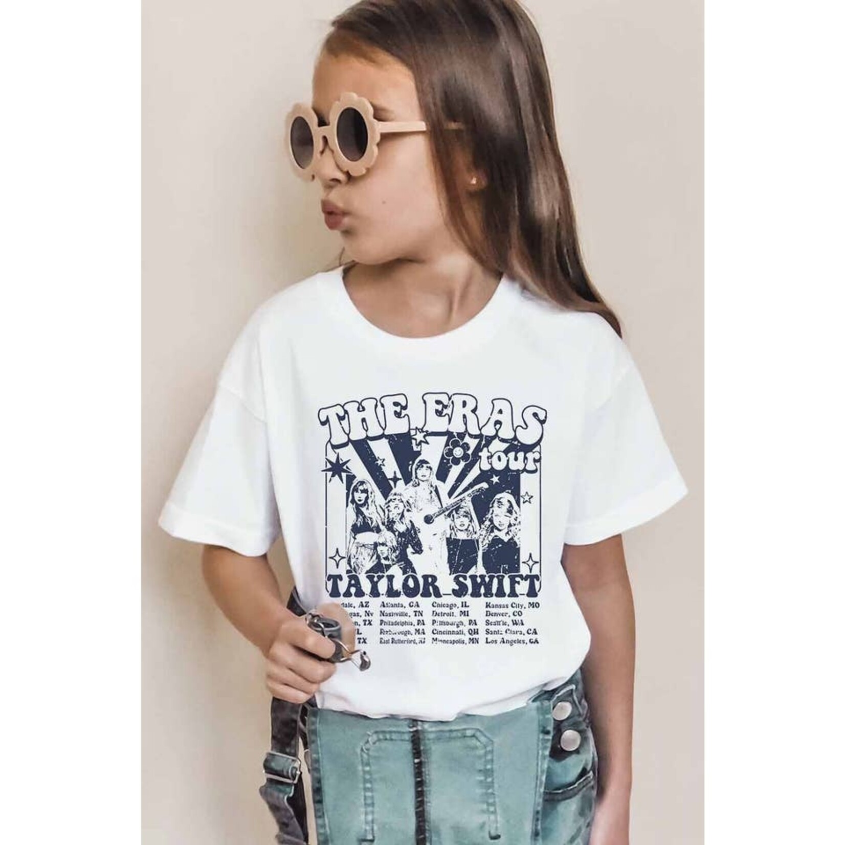 Girls The Eras Tour Inspired Black and White Swiftie T