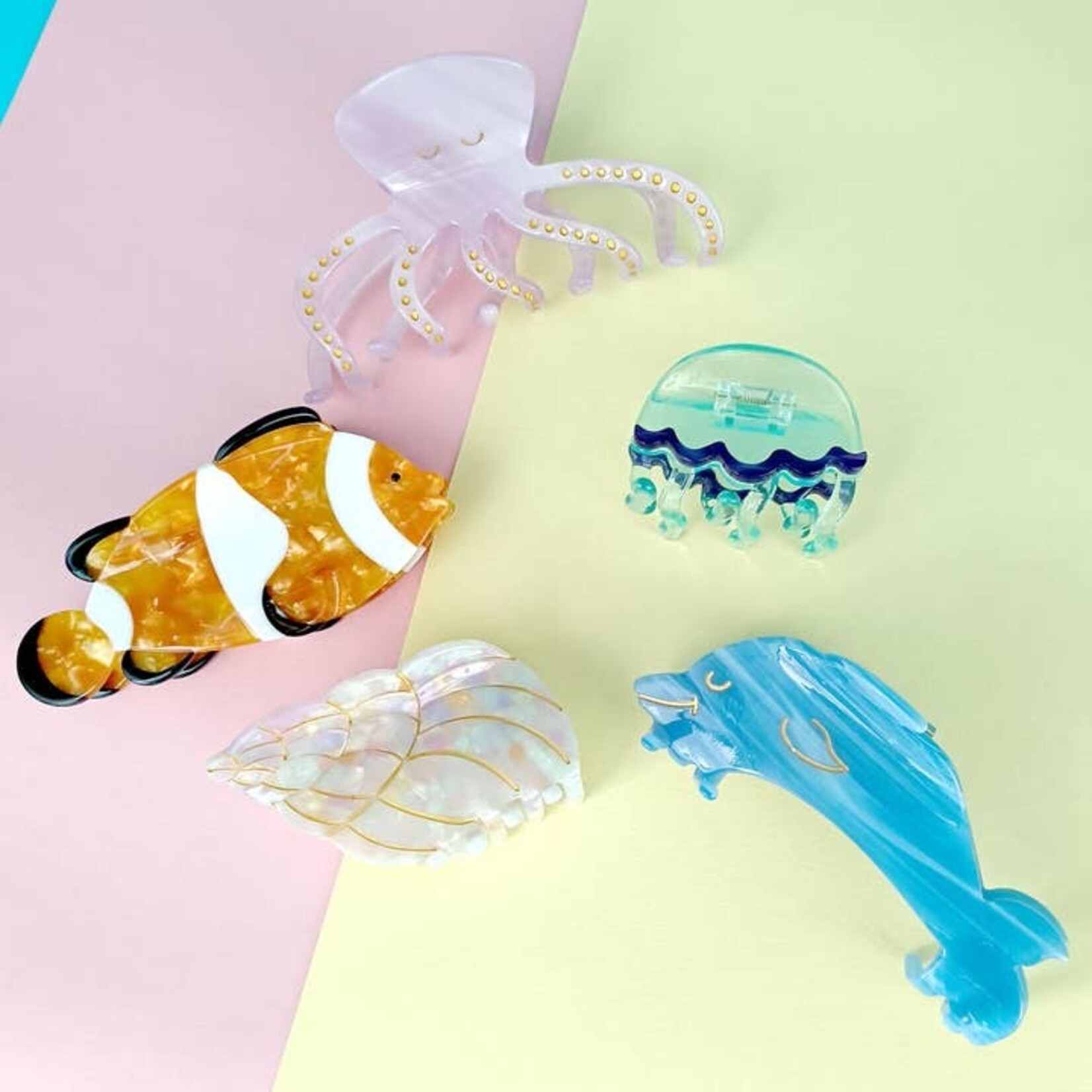 Dolphin Hair Clip Multi 3.75"
