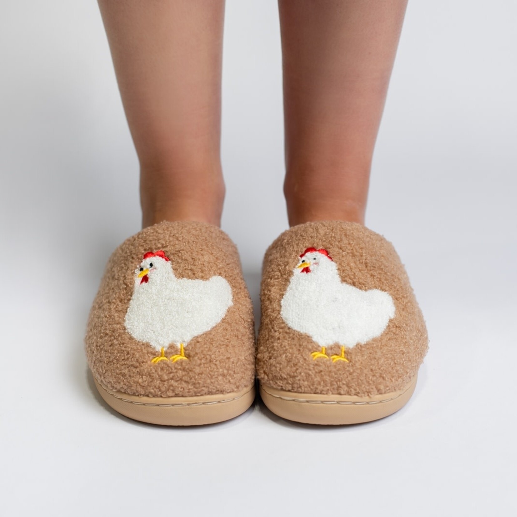 Chicken Slippers in Brown