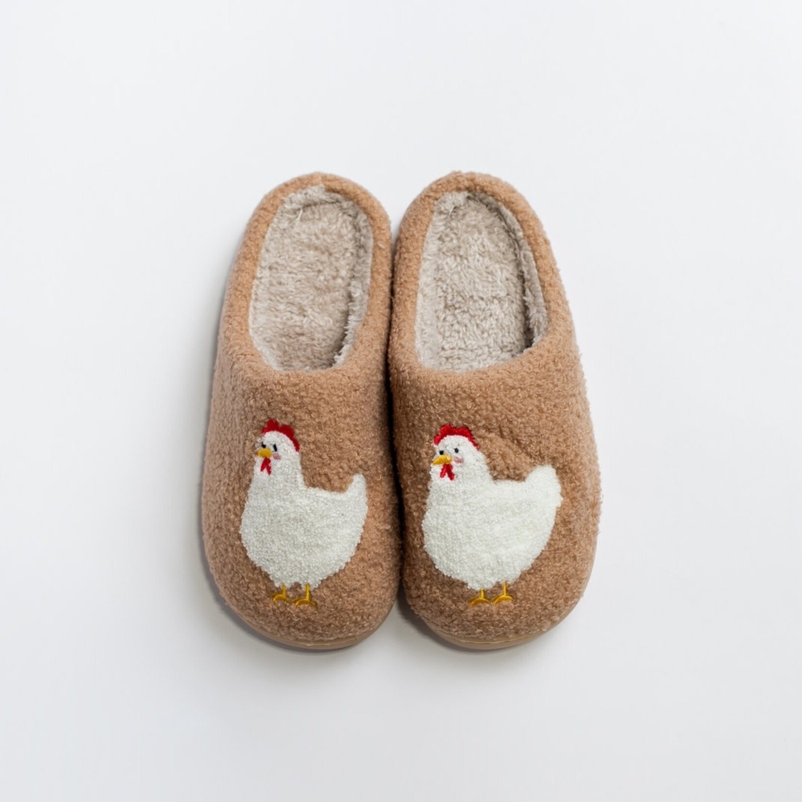 Chicken Slippers in Brown