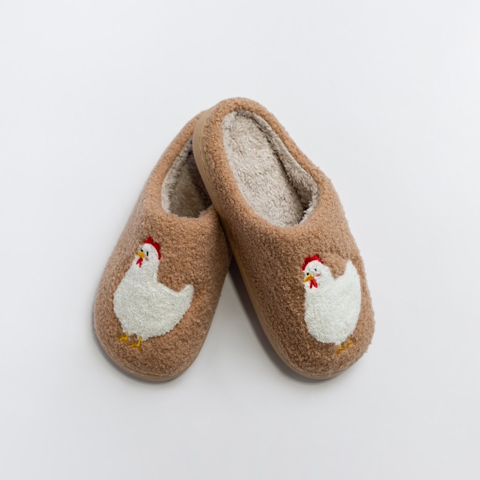 Chicken Slippers in Brown