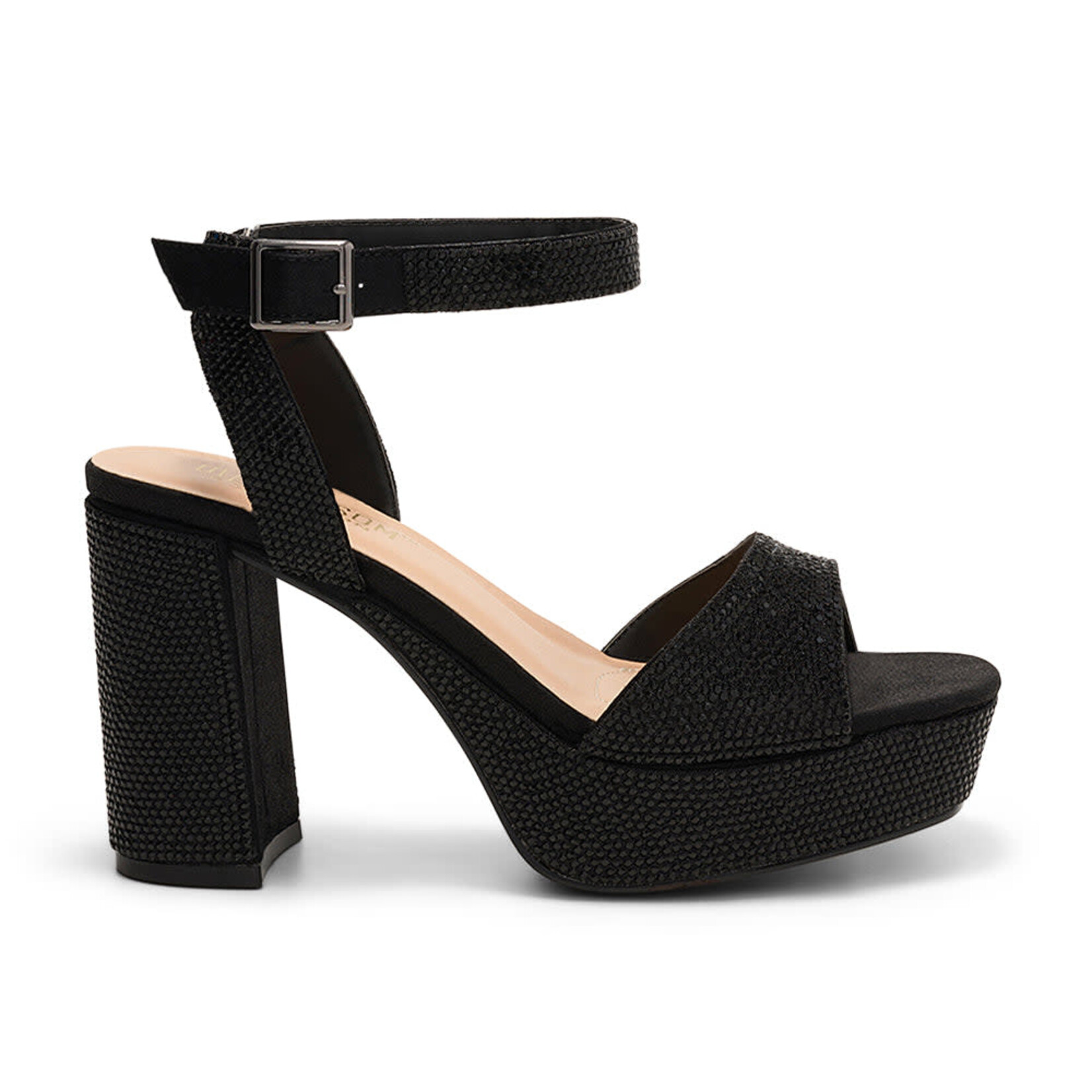 Anya Black Sparkle Dress Sandal